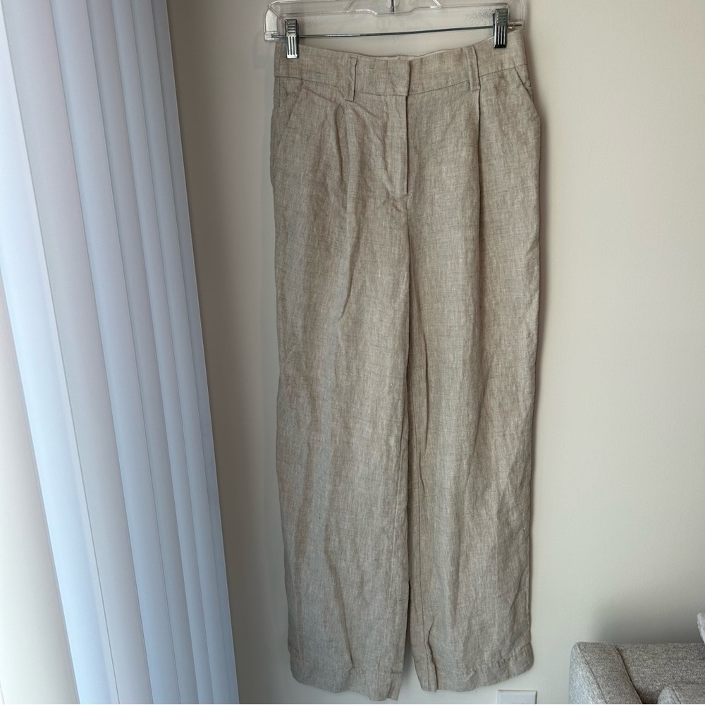 Reformation 100% Linen Pants Oatmeal Size 0